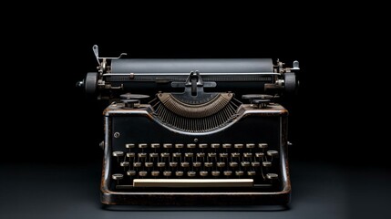 an old typewriter with a black background