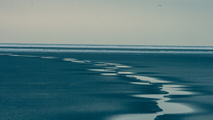Fototapeta na wymiar Winding path on sea ice