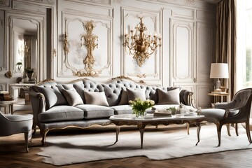 Highlight the elegance of a Cabriole Sofa with a 3:2 image in a tastefully decorated space. 
