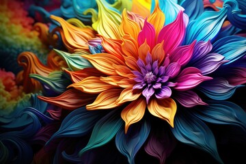 Multicolored flower close-up