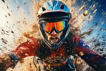 People in extreme sports. Close-up.