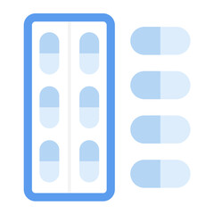 Pills Flat Multicolor Icon