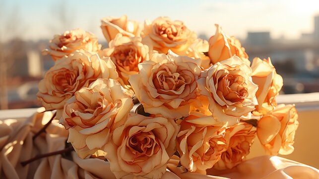 Bouquet Dried Roses, Background Image, Desktop Wallpaper Backgrounds, HD