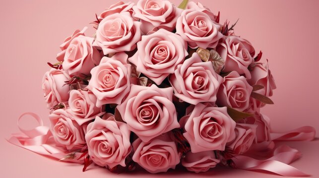 Bouquet Pink Roses Light Room Flowers, Background Image, Desktop Wallpaper Backgrounds, HD