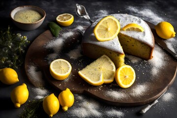 Lemon Poppy Seed Cake, a zesty masterpiece adorned with delicate poppy seeds. 