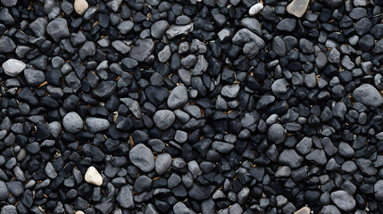 Fototapeta na wymiar Seamless close-up texture of rough asphalt with stones and gravel