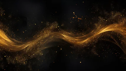 Deurstickers Abstract gold dust background over black © Yuwarin