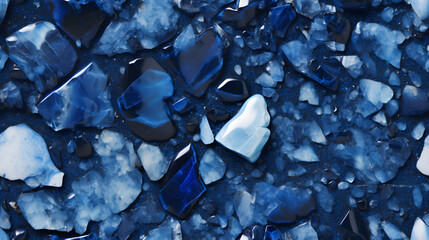 Fototapeta premium Seamless polished blue pearl granite texture with iridescent crystals
