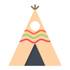 Wigwam Flat Multicolor Icon © SAMDesigning