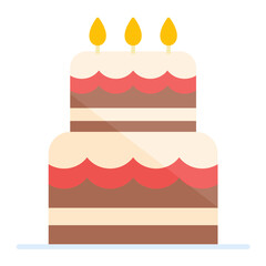 Cake Flat Multicolor Icon
