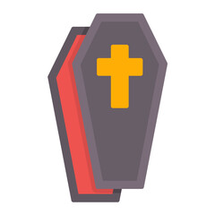 Coffin Flat Multicolor Icon