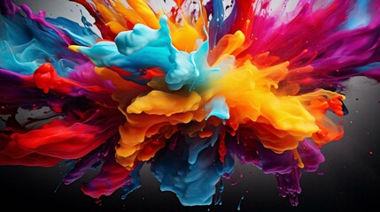 a close-up of a colorful explosion - obrazy, fototapety, plakaty