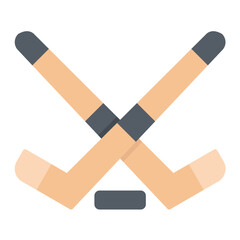 Ice Hockey Flat Multicolor Icon