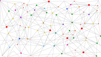 Connecting colorful dots and lines,Geometric connected abstract background
