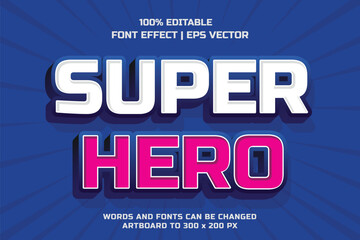 Super hero 3d editable vector text style effect