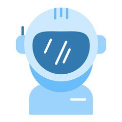 Astronaut Helmet Flat Multicolor Icon