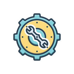 Color illustration icon for time setup