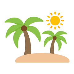 Island Flat Multicolor Icon