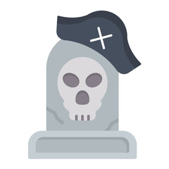 Pirate Grave Flat Multicolor Icon