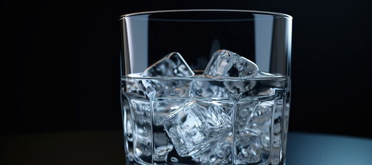 glass filled with ice cubes, cold, frozen 10