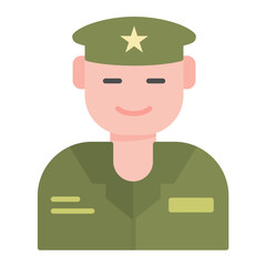 Army Pilot Flat Multicolor Icon