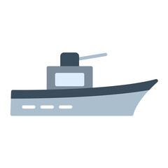 Obraz premium Army Ship Flat Multicolor Icon