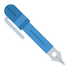 Fountain Pen Flat Multicolor Icon