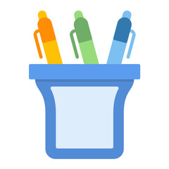 Pen Holder Flat Multicolor Icon