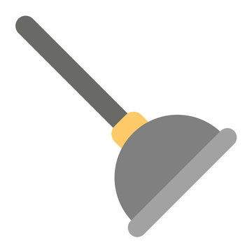 recommend clip art: Toilet Plunger Flat Multicolor Icon