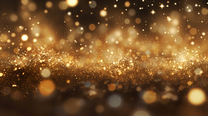 Golden Christmas particles and sprinkles