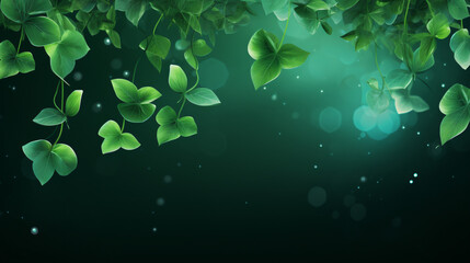 Fototapeta na wymiar Green Floating Leaves