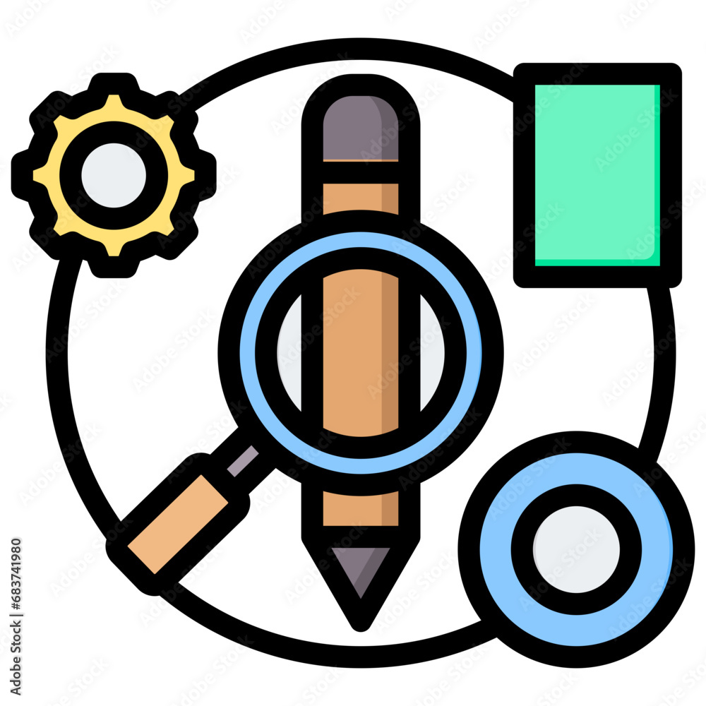 Poster modification outline color icon