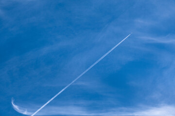 Chemtrail Patterns on Blue Sky