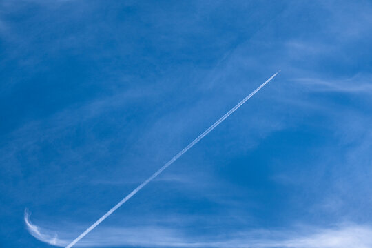 Chemtrail Patterns on Blue Sky