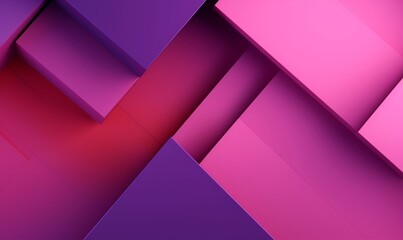 Pink and Purple Tech Background with a Geometric 3D Structure. Clean, Minimal design with Simple Futuristic Forms. 3D Render, Generative AI - obrazy, fototapety, plakaty
