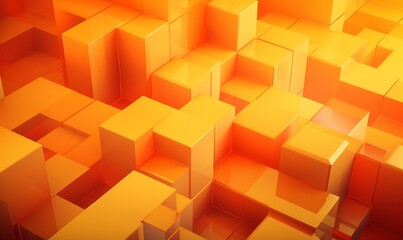 Orange and Yellow, Contemporary Tech Wallpaper. 3D Render, Generative AI