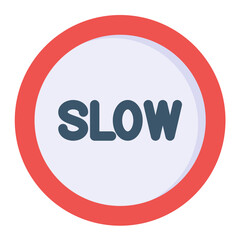 Slow Flat Multicolor Icon