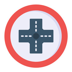 Intersection Flat Multicolor Icon