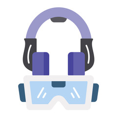 Obraz premium Headset Flat Multicolor Icon