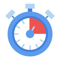 Stopwatch Flat Multicolor Icon