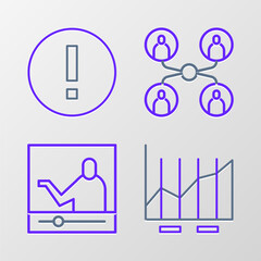 Set line Pie chart infographic, Online education, class and Information icon. Vector