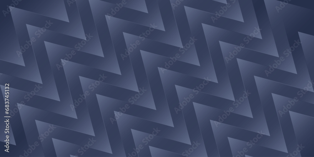 Wall mural abstract blue wavy triangles pattern - texture with copyspace, vector design on dark background