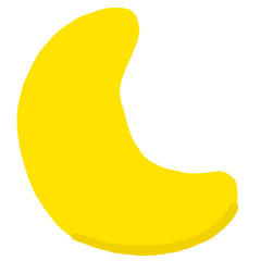 illustration of a yellow moon half