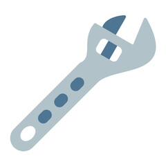 Adjustable Wrench Flat Multicolor Icon