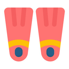 Fins Flat Multicolor Icon
