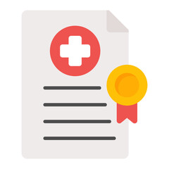 Obraz premium Medical Certificate Flat Multicolor Icon