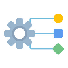 Data Management Flat Multicolor Icon