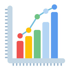 Statistics Flat Multicolor Icon