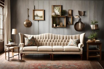 Capture the timeless beauty of a wingback sofa in a classic, vintage-inspired interior. 