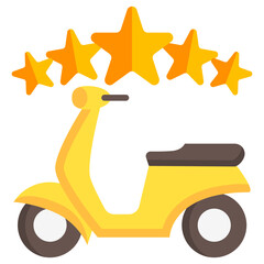 Rating multi color icons, related to transportation, ride sharing theme